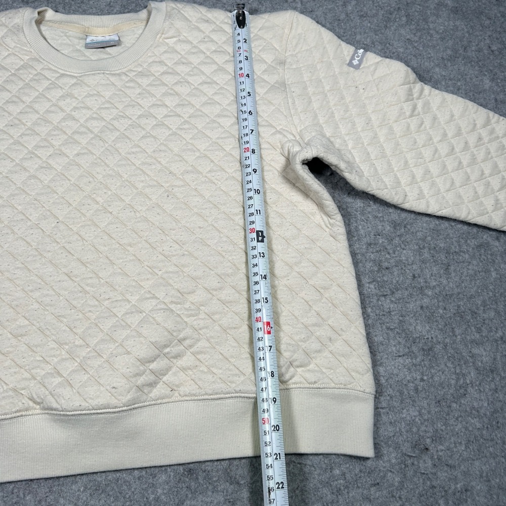 Columbia Sweatshirt Womens XL Cream Quilted Crewneck Pullover‎ Outdoor Casual - Picture 8 of 15